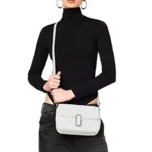 NWT! New Marc Jacobs J Marc Shoulder Bag -Quilted Lambskin leather -Cotton White